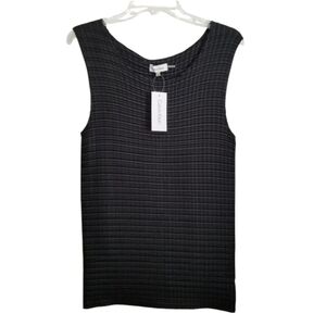 Calvin Klein Women's Top Size S/M Small Medium Black Sleeveless Textured Stretch